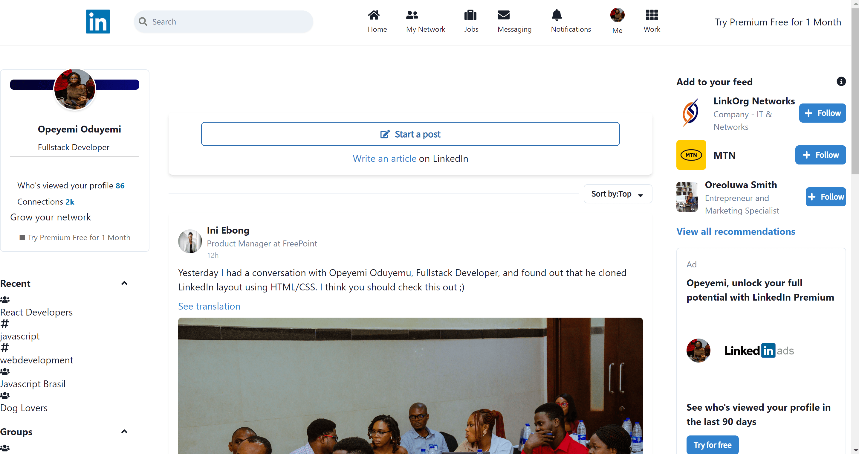 LinkedIn Clone